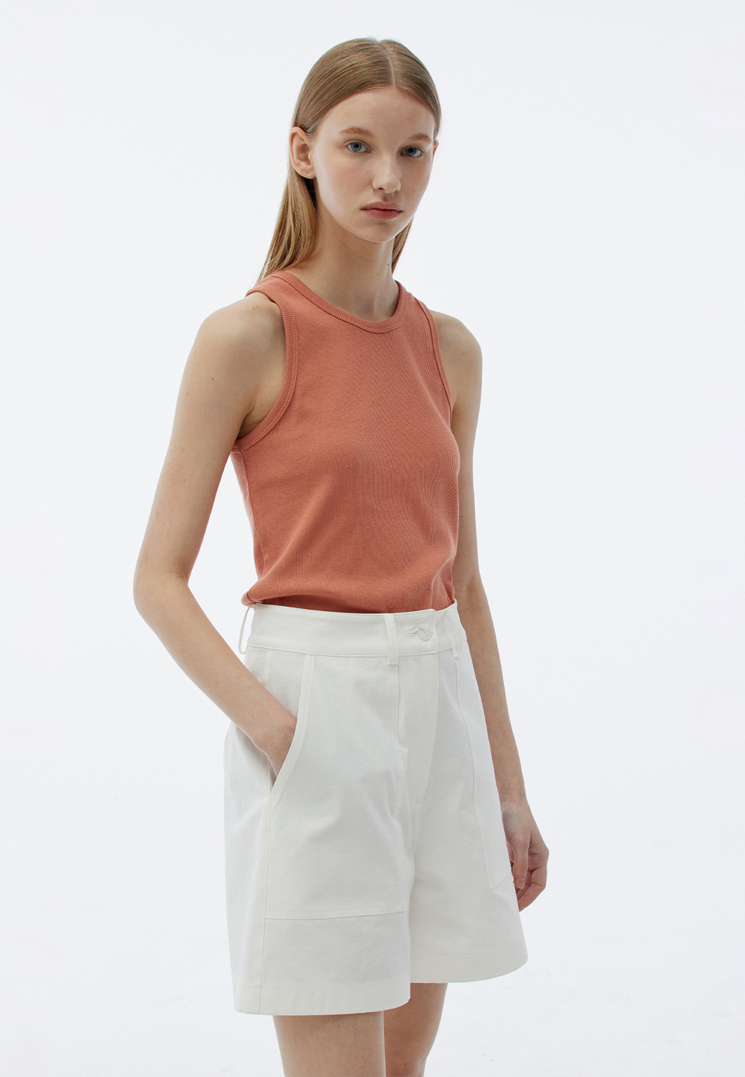 SOFT SLEEVELESS TOP - CORAL
