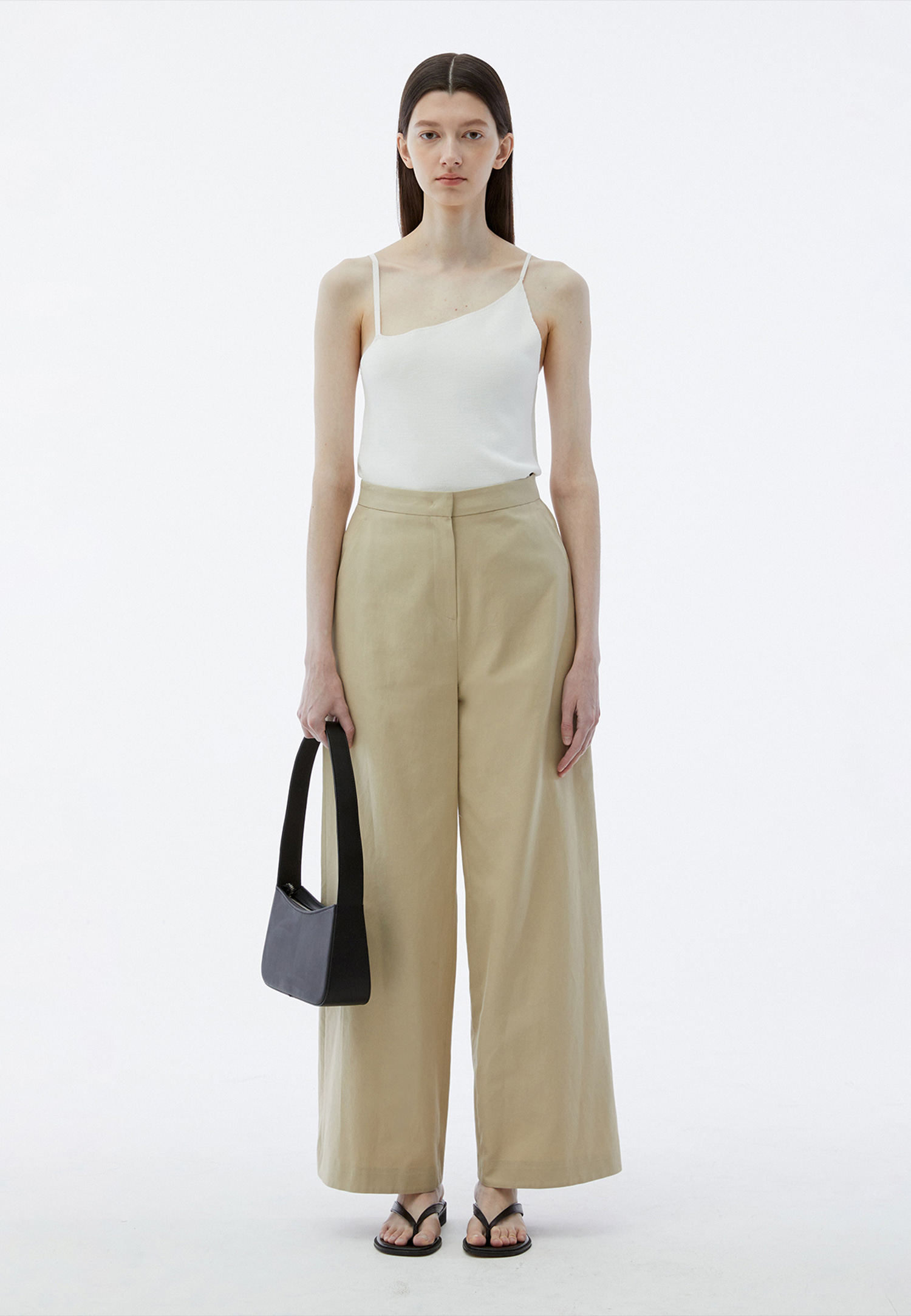 RELAXED FIT COTTON PANTS - BEIGE