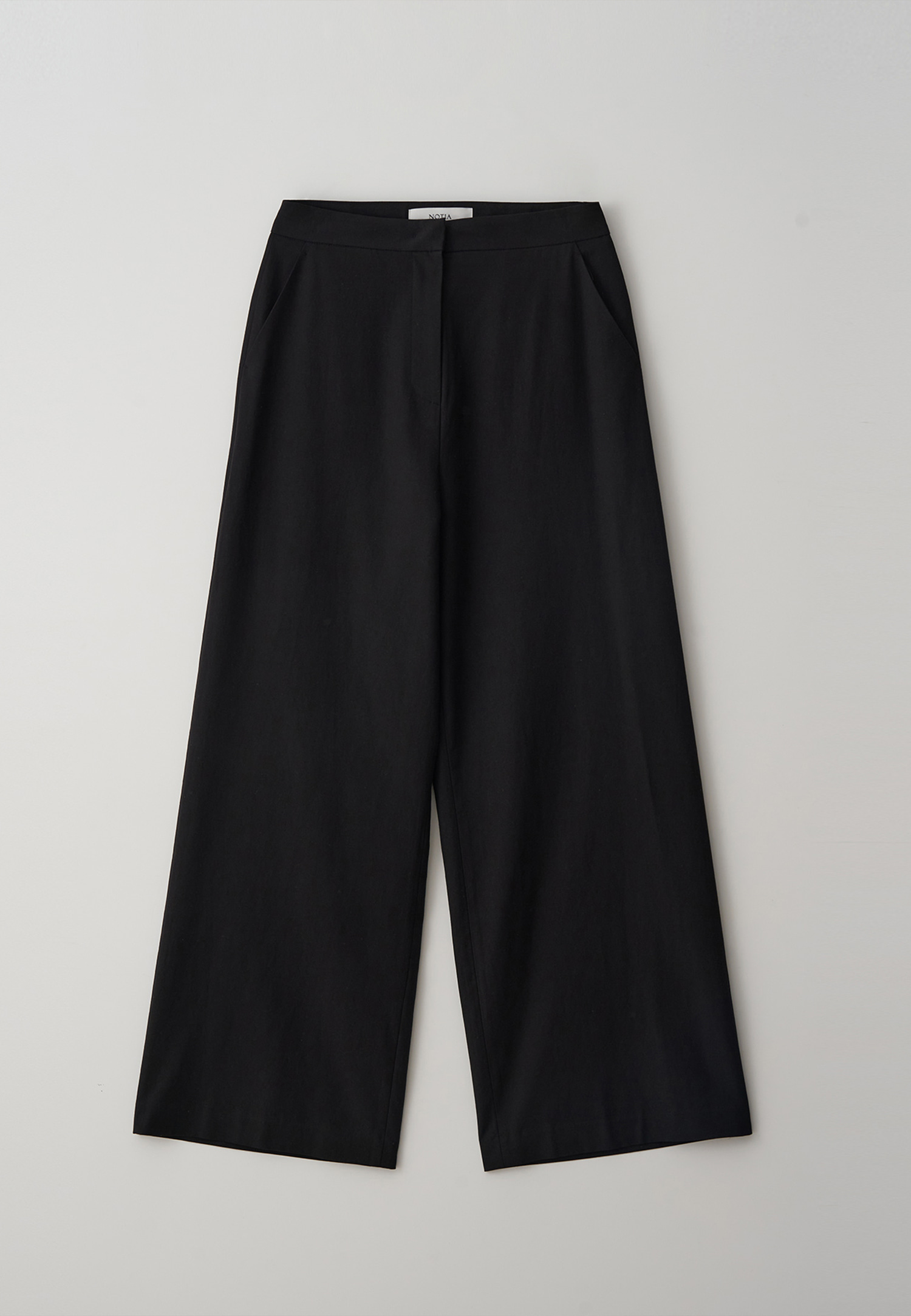 RELAXED FIT COTTON PANTS - BLACK