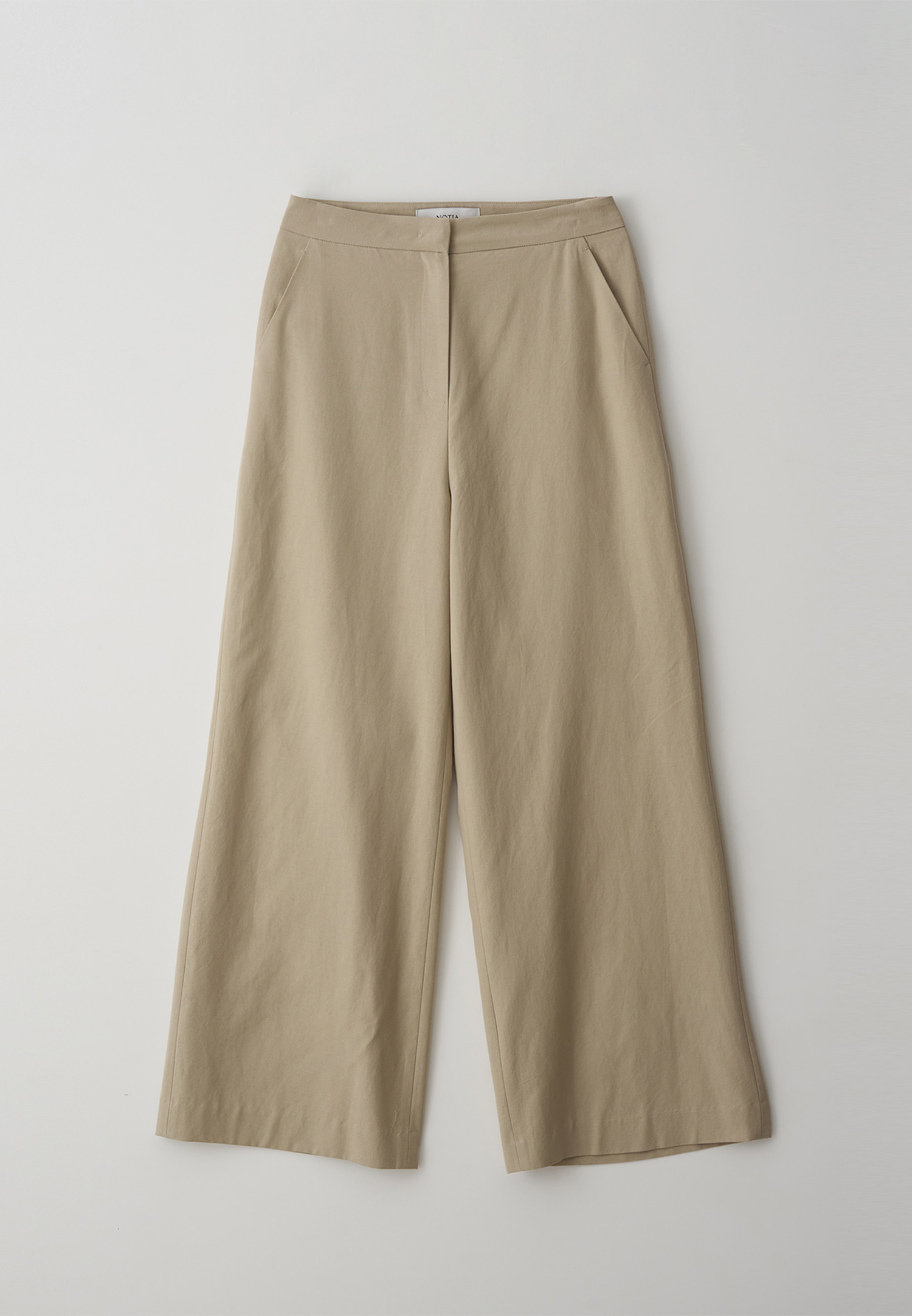 RELAXED FIT COTTON PANTS - BEIGE