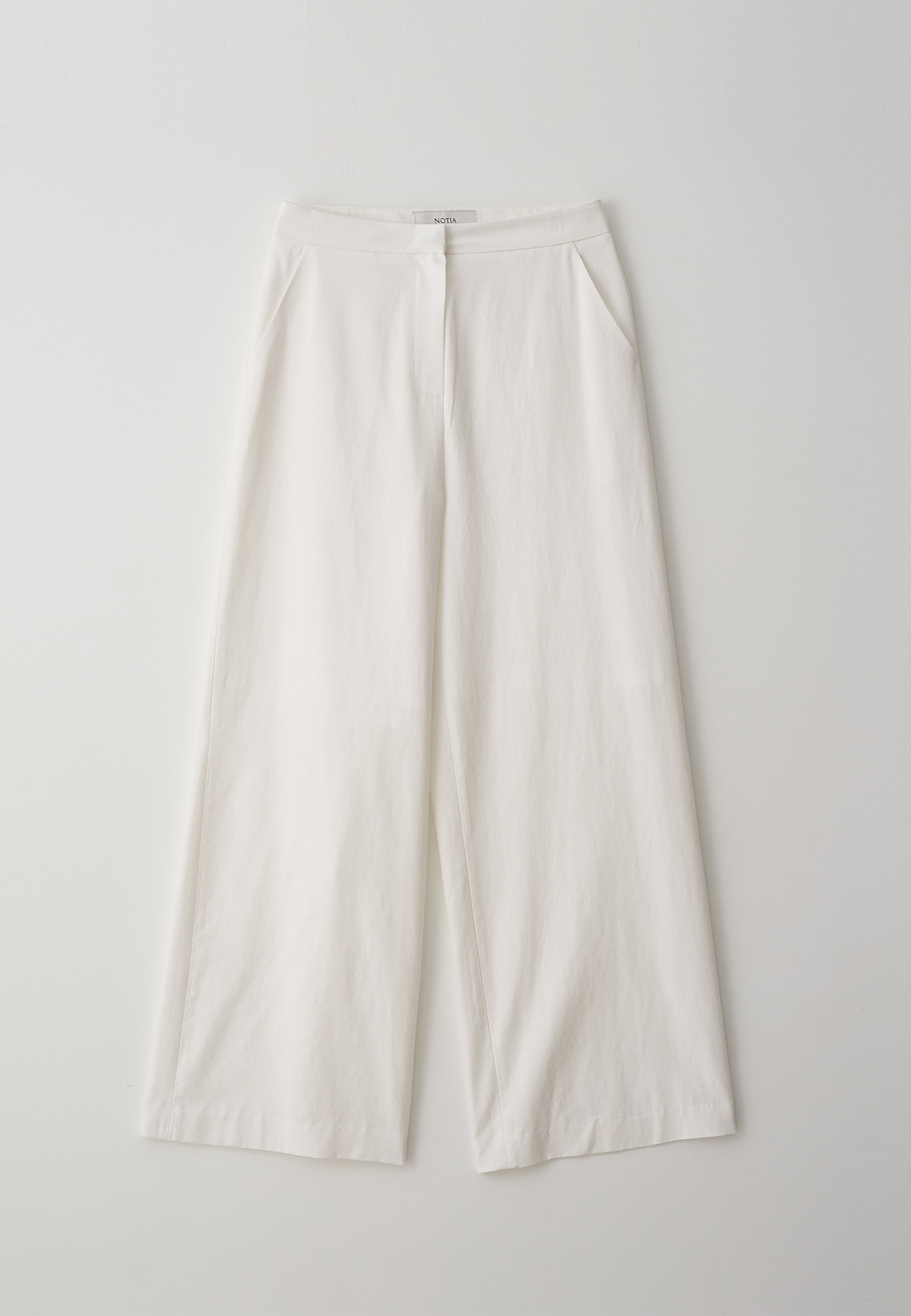 RELAXED FIT COTTON PANTS - IVORY