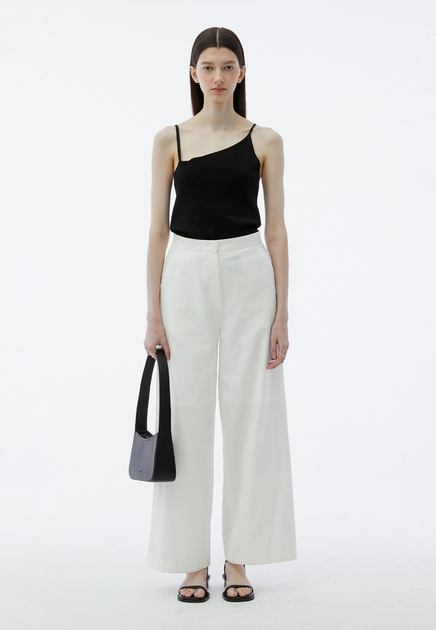 RELAXED FIT COTTON PANTS - IVORY