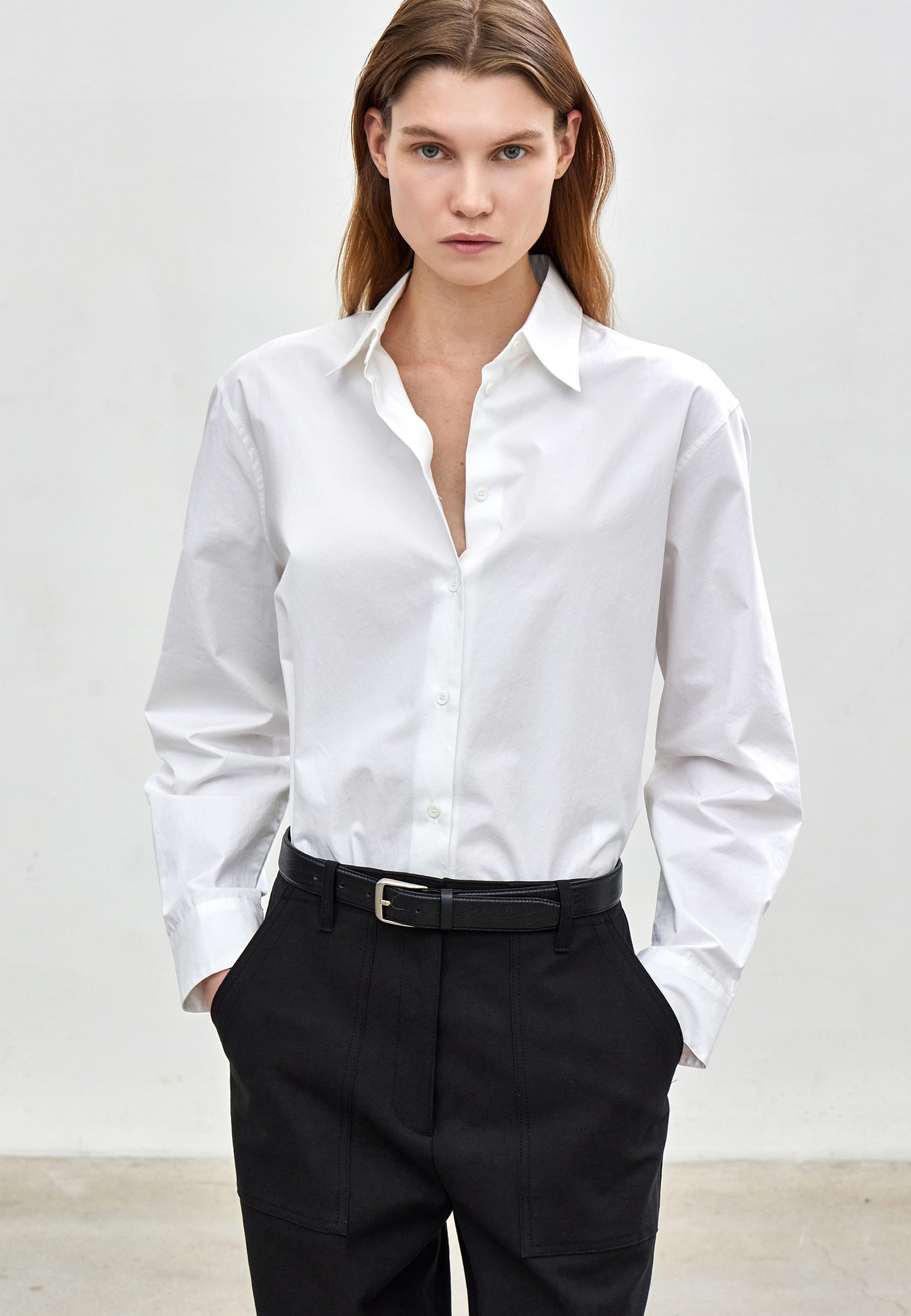 POINTED COLLAR SHIRTS - WHITE